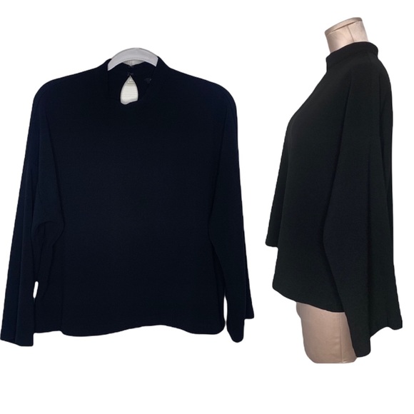 Madewell Tops - Madewell Black Jacquared Long Sleeve Top Sz S